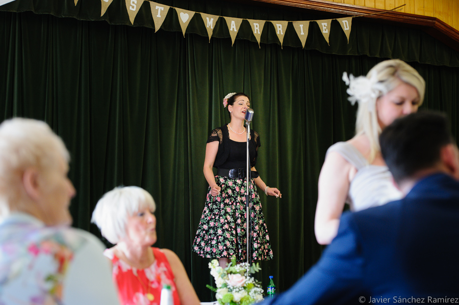 Vintage singer at wedding reception
