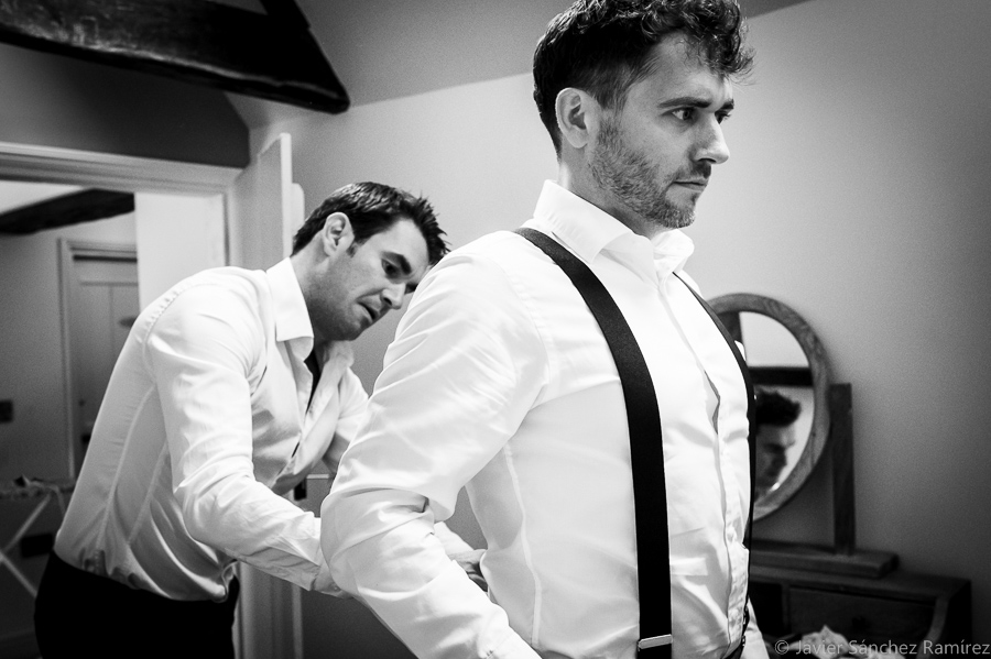 The groom and his Best Man getting ready
