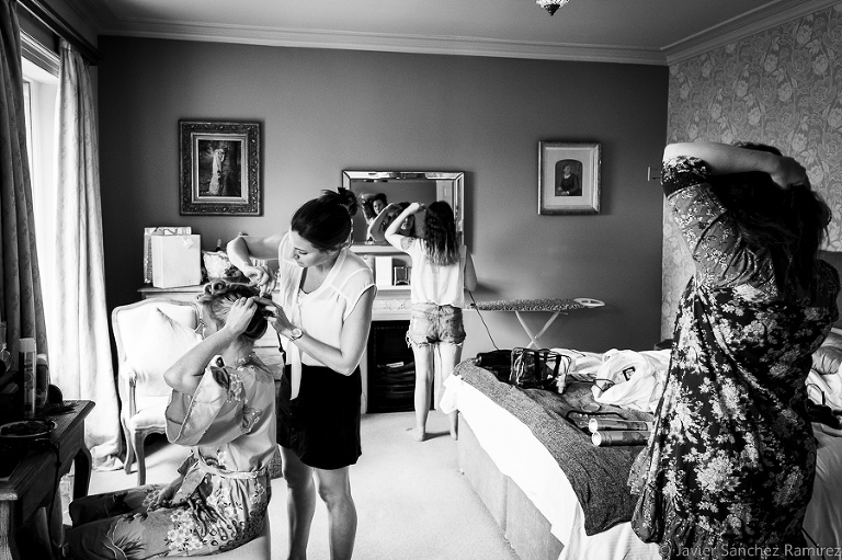 Bride getting ready at Hornington Manor suite