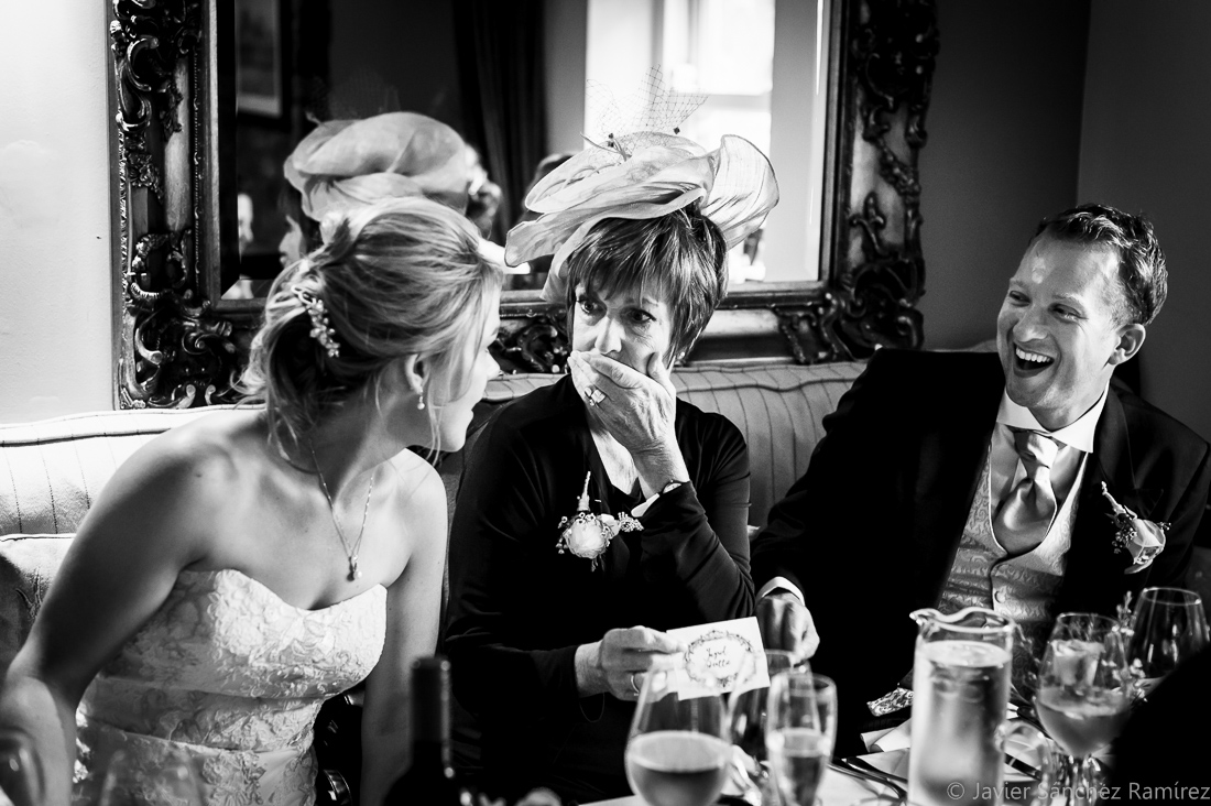 The bride, her mother and the best man. Wedding humour.