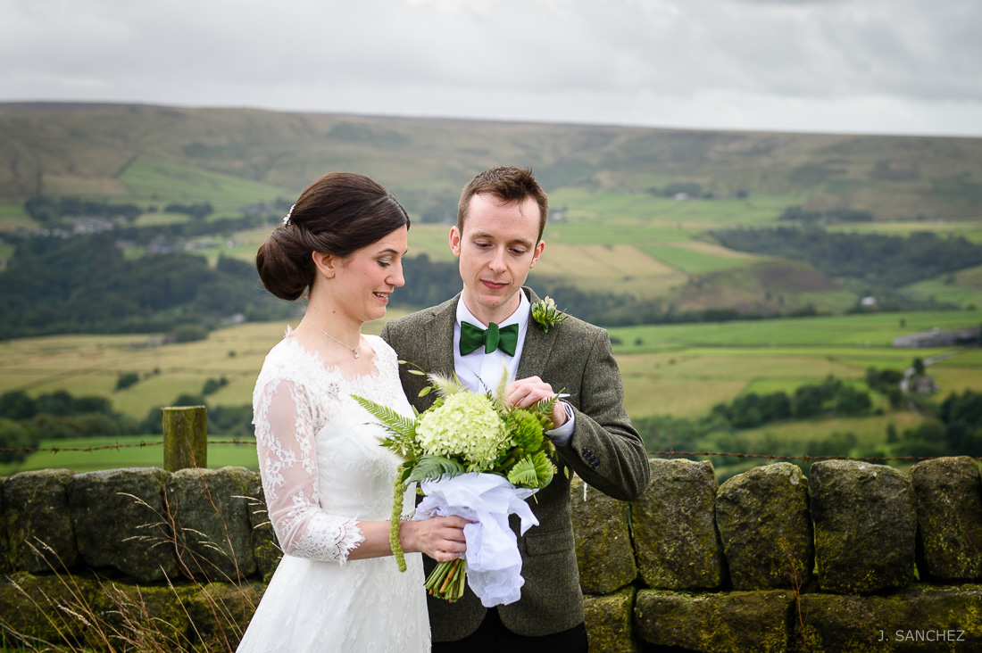 The bride and groom at the calderdale