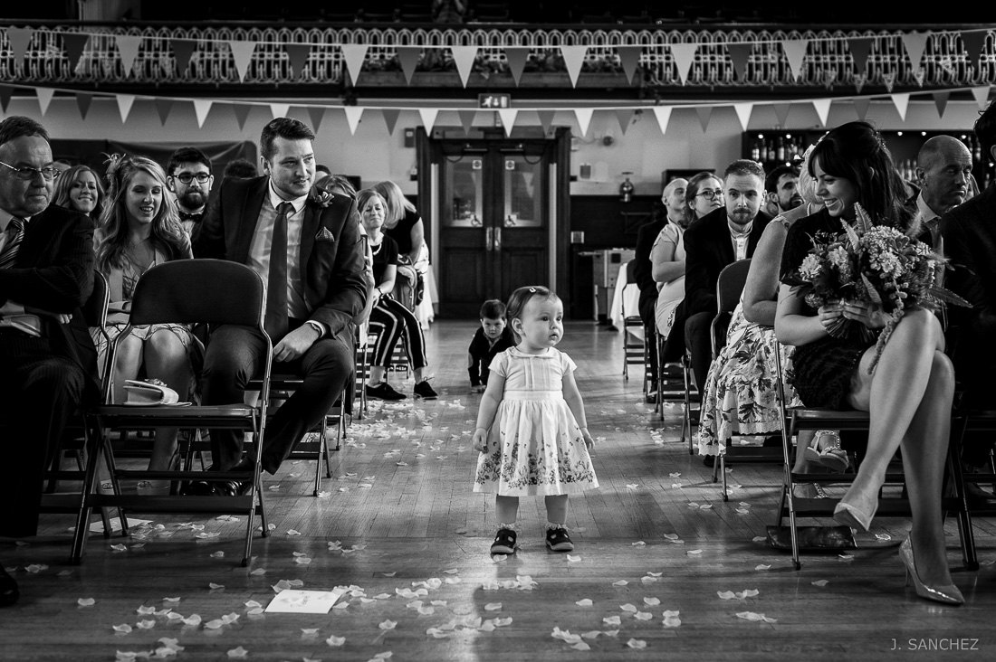 Kids at a wedding in Todmorden Town Hall