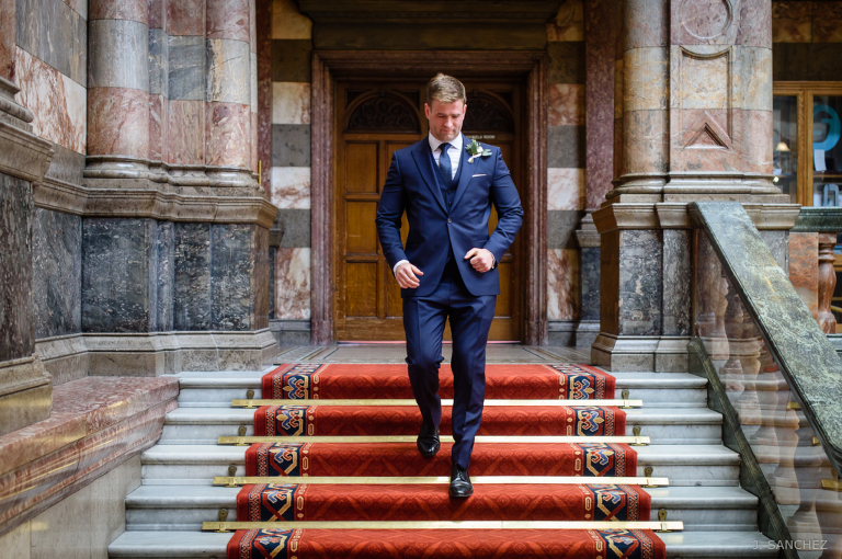 The groom at Sheffield Town Hall wedding